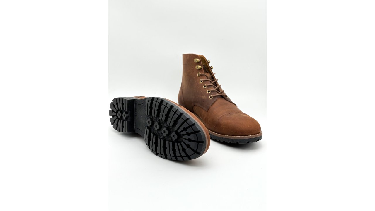 Men’s Captoe Crazy Horse Meriot Fur Boots