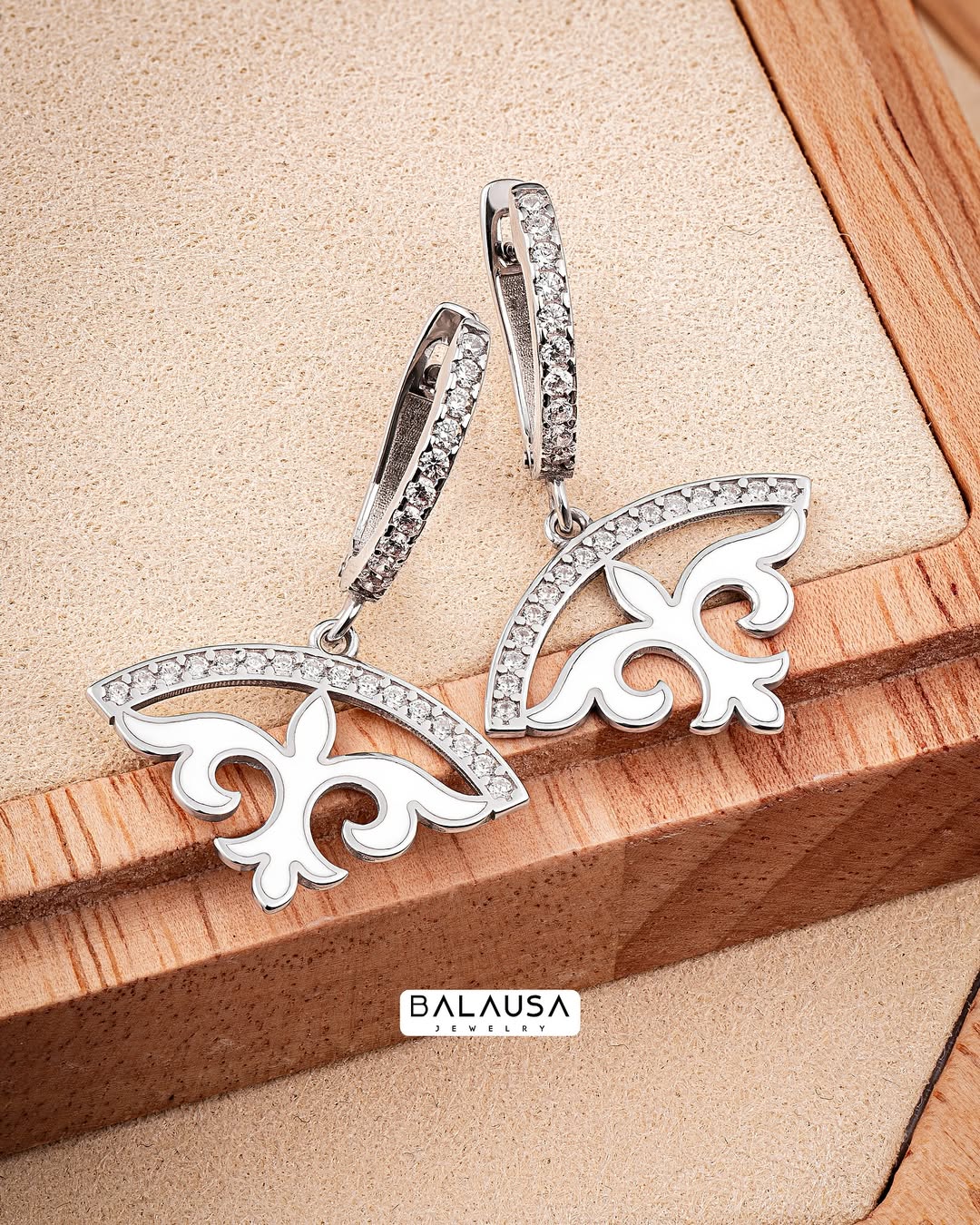 Ethnic-style silver earrings