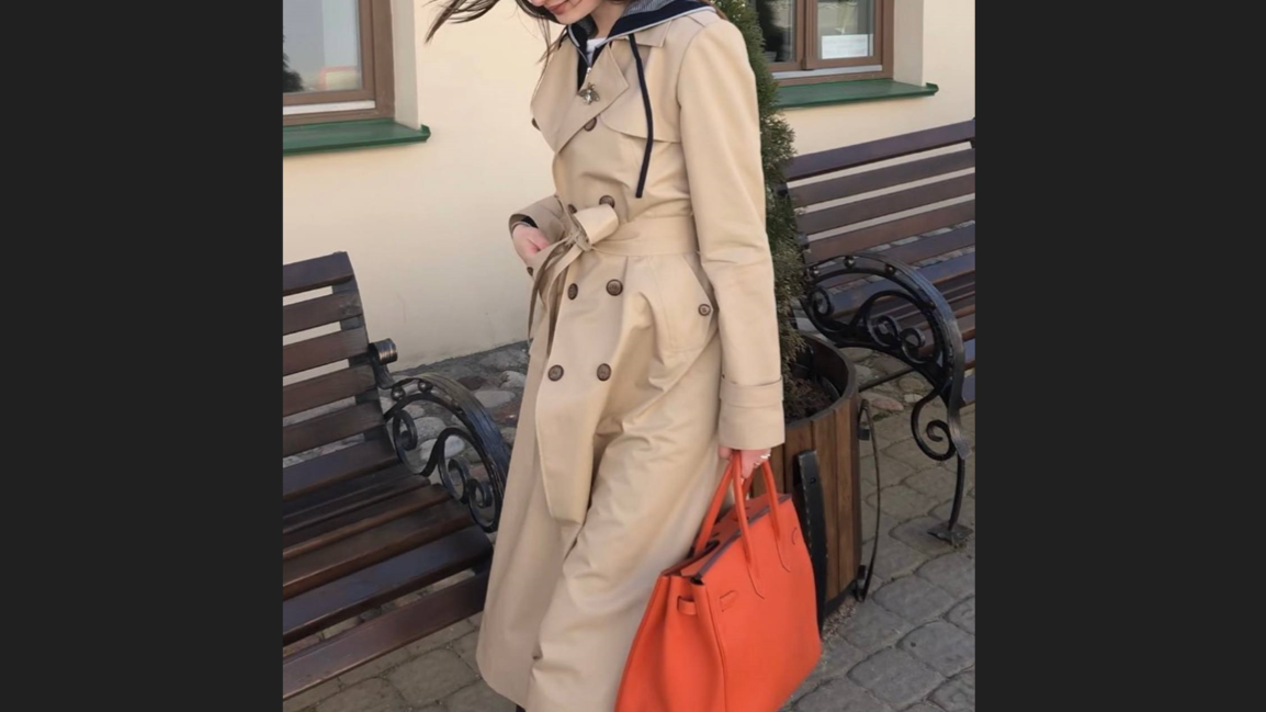 Women's Beige Classic Double-Breasted Trench Coat