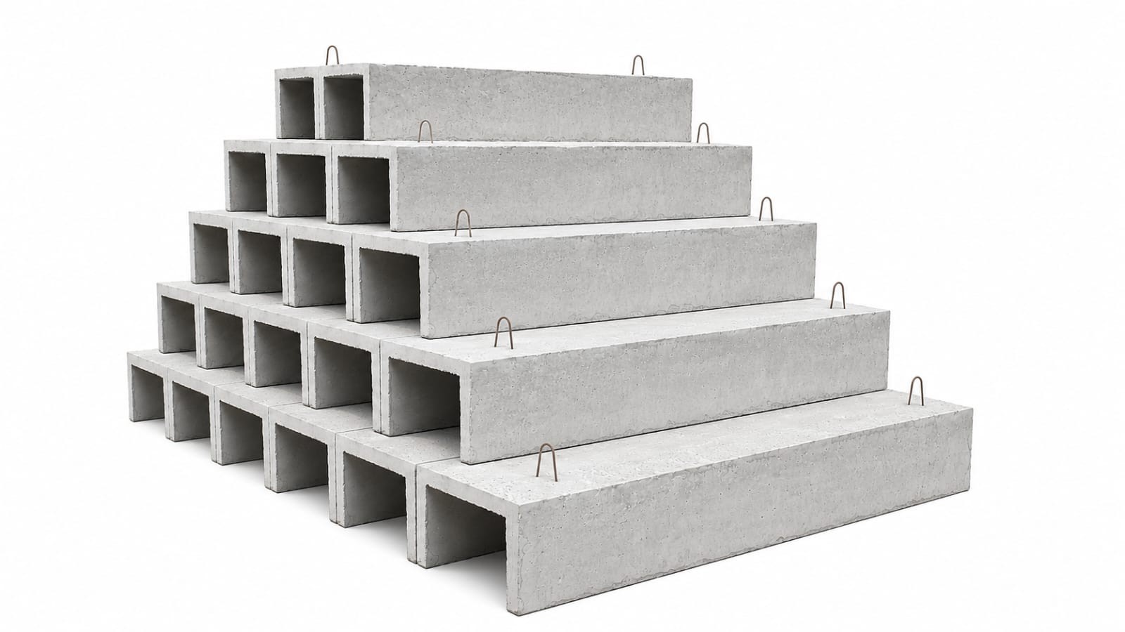 Precast concrete heating main channels 