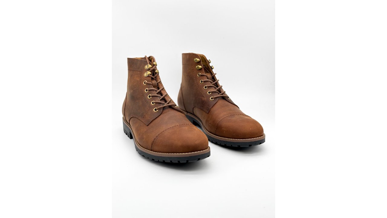 Men’s Captoe Crazy Horse Meriot Fur Boots
