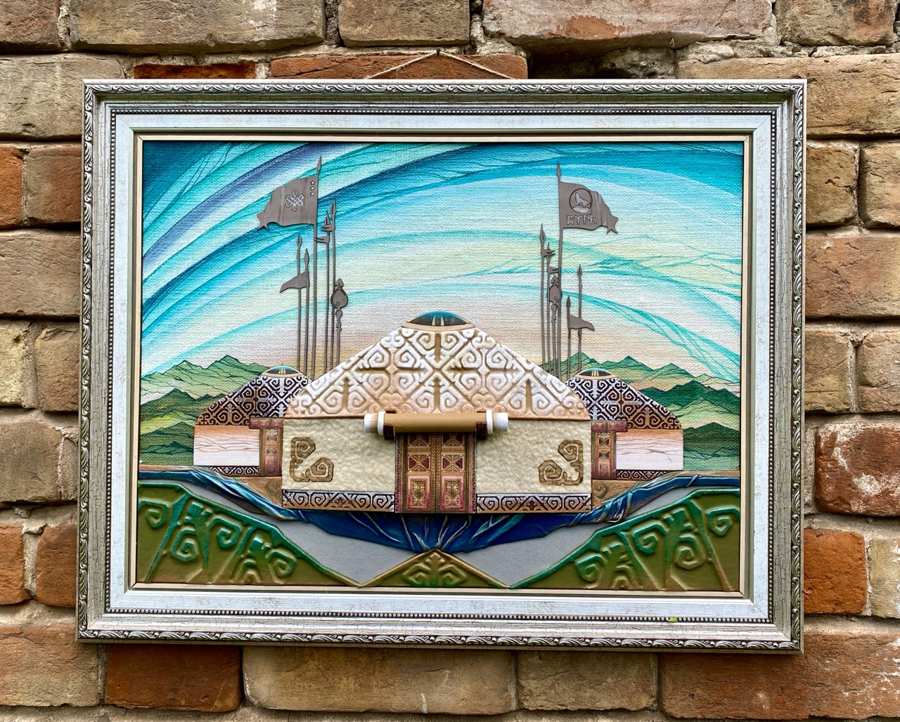 Decorative panel "Kazakh village"