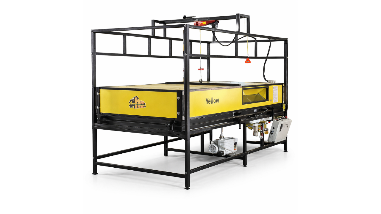 Yellow 3013 Max - a membrane vacuum press with a pneumatic table