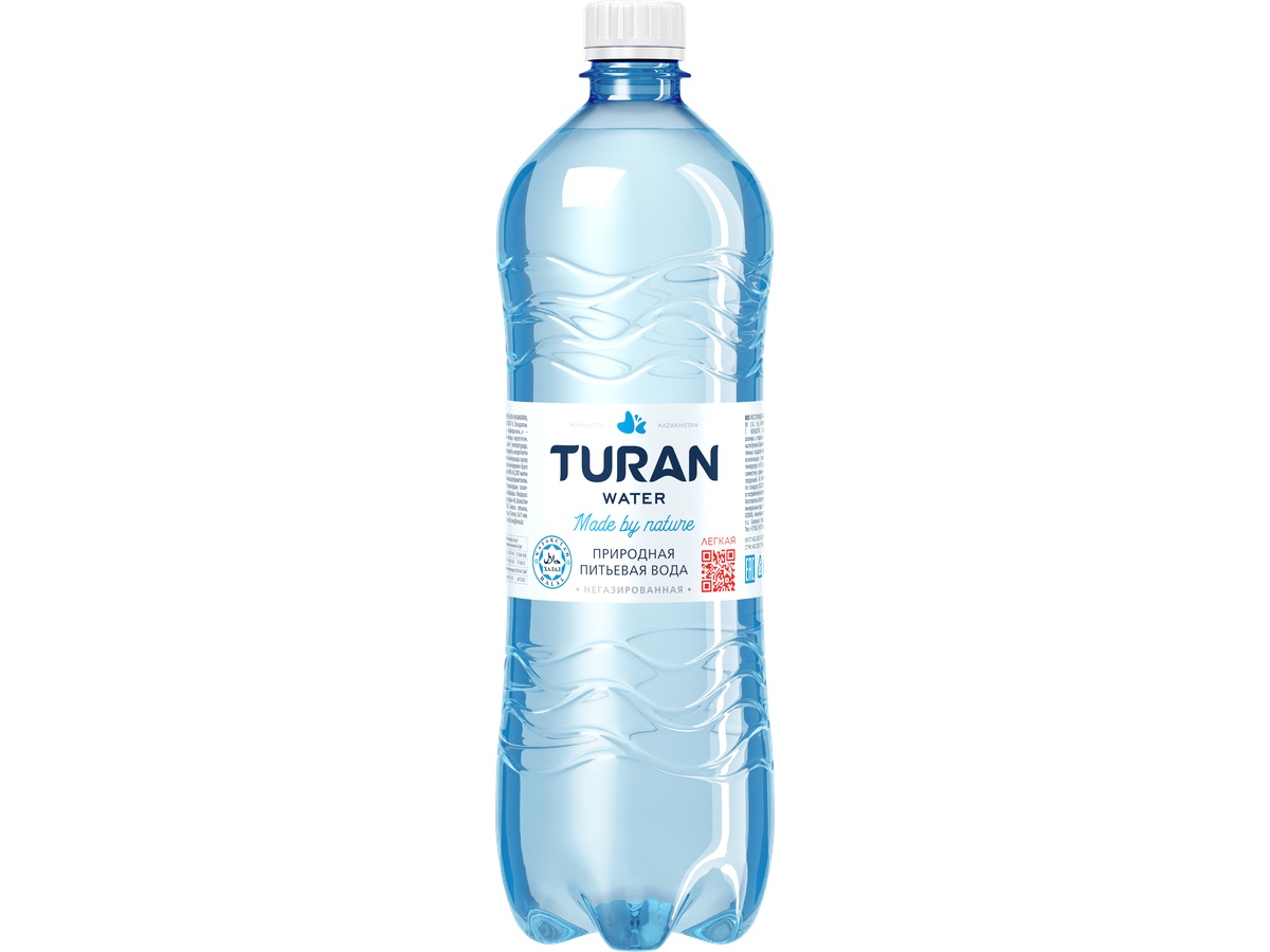 TURAN natural still drinking water in a PET bottle, volume 1.0 L.