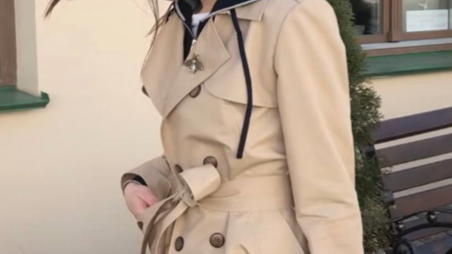 Women's Beige Classic Double-Breasted Trench Coat
