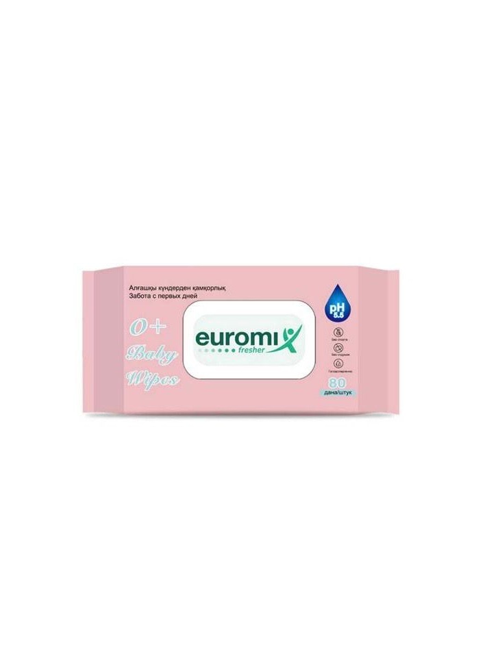 Euromix Baby Wet Wipes (0+), 80 pcs